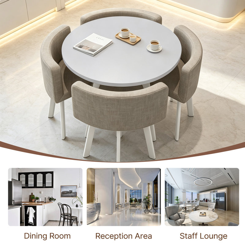 Ensemble de salle à manger moderne pour économiser l'espace - ensemble de table et de chaises grises pour petits espaces