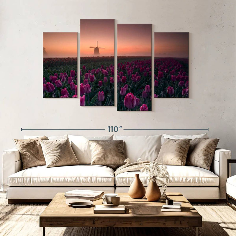 Champ de tulipes hollandais Alvord, H 54 po x l 84 po