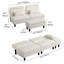 Canapé-lit convertible inclinable rembourré avec repose-pieds polyvalent et 2 coussins moelleux-574078118