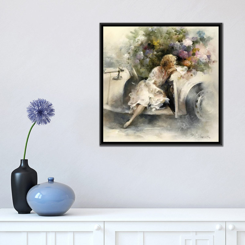«Day DreamIng», reproduction sur toile, H 18 po x l 18 po x P 1,5 po, Toile avec cadre noir, Pas de tapis