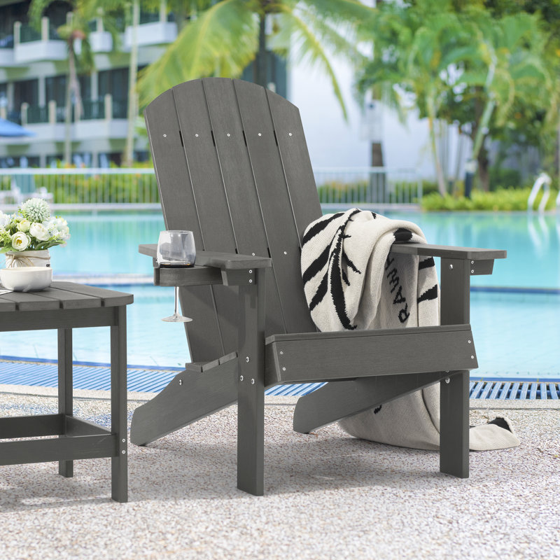 Outdoor Adirondack Chair, Charcoal Gray
