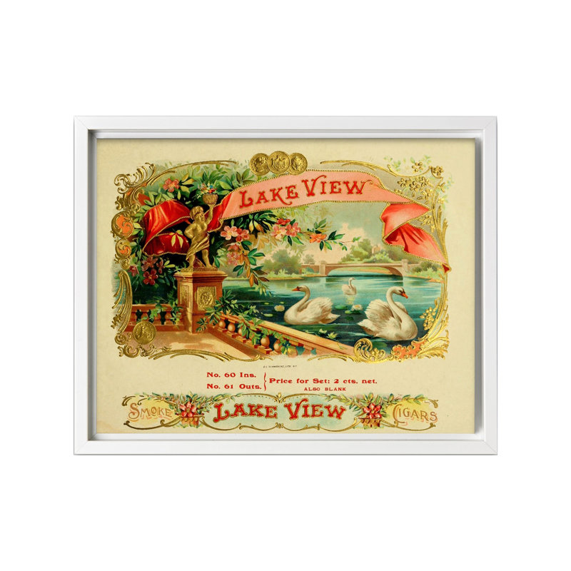 Lake View Swan, Canevas, Encadrement blanc, H 11 po x l 14 po