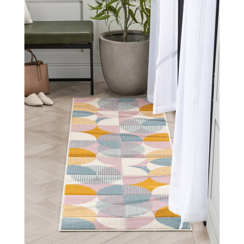 Astrid Geometric Synthetic Area Rug, Runner 67 x 220 cm
