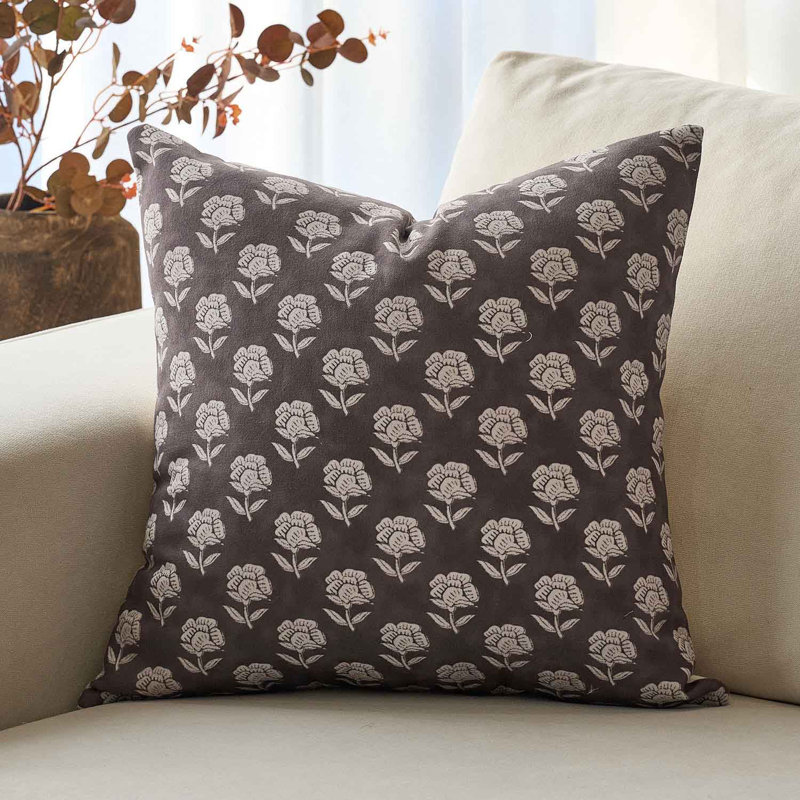 Housse de coussin Monza, Marron foncé, H 18 po x l 18 po