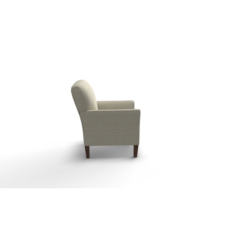 Fauteuil de 33 po de large Shirleyann, Noyer foncé, Mélange de polyester beige