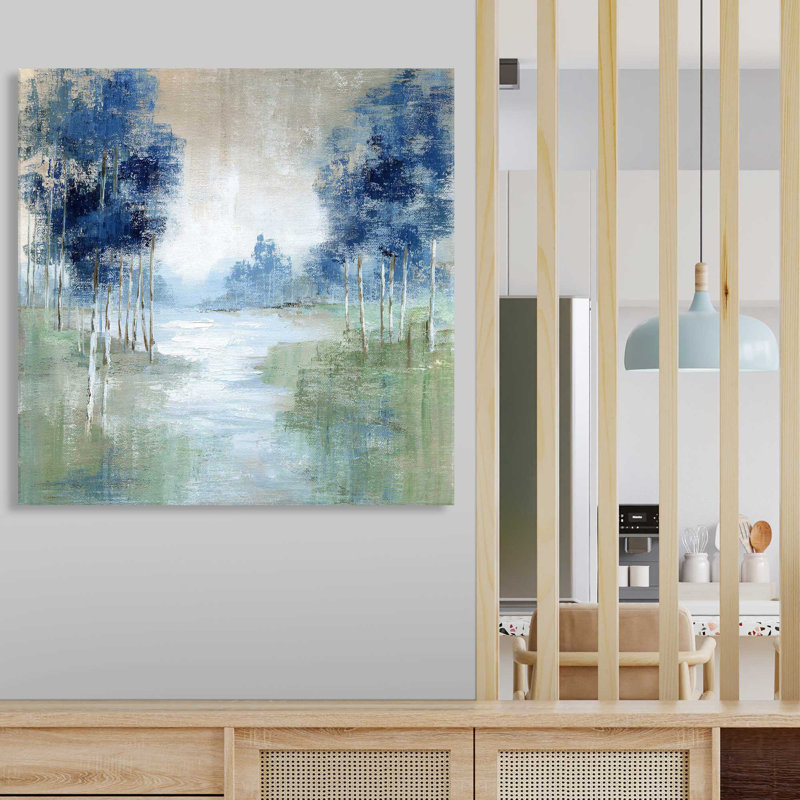 «Birch River» par Nan - reproduction d'art sur toile tendue, L 18 po x H 18 po, Toile tendue