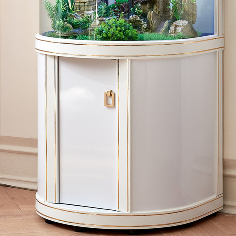 Réservoir d'aquarium semi-circulaire Enjoyment, H 58,27 po x l 31,5 po x P 19,69 po, Blanc