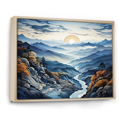 Blue Vistas Morning Mountain Peaks II - Landscape Mountains Wall Art