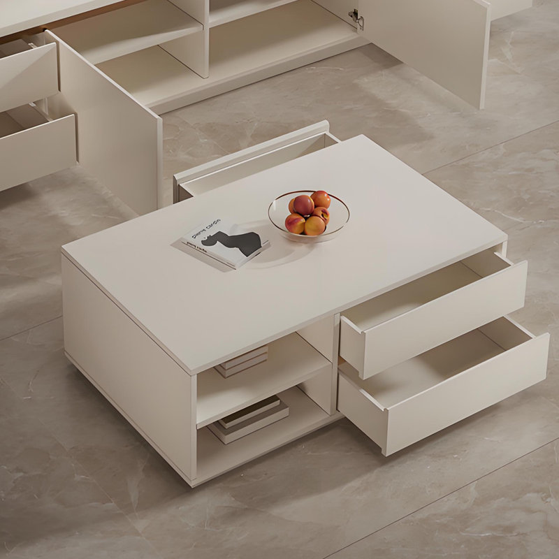 Modern Luxury Coffee Table with Full Base, 17.71" H x 51.18" L x 25.59" W