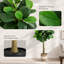 Figuier lyre artificiel de 1,5 m de haut avec pot tressé, faux Ficus lyrata pour espaces intérieurs