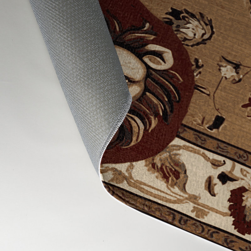 Tapis d'intérieur et d'extérieur brun français, Rectangle 5 pi x 7 pi