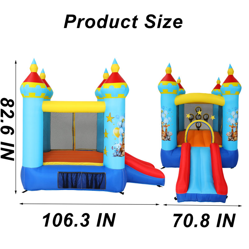 Colorful Inflatable Bouncy Castle with Slide and Games