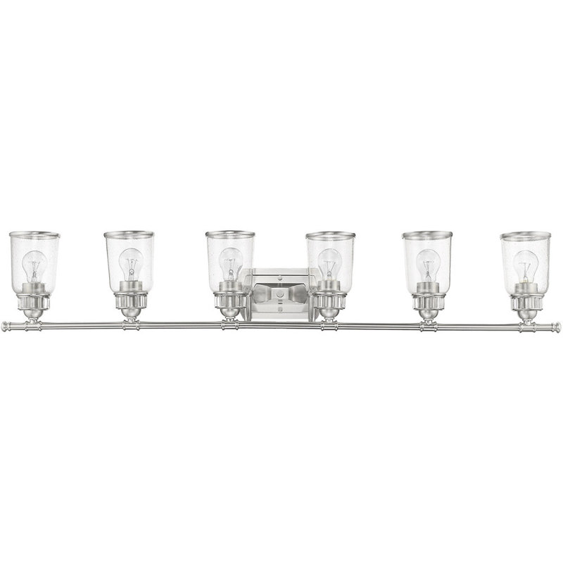 Éclairage pour meuble-lavabo 6 lumières, Nickel brossé