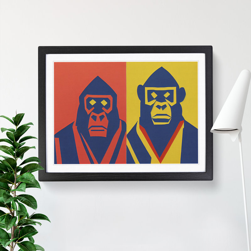 Gorilla Abstract Vol.1 - Single Picture Frame Print, Black Framed, 46cm H x 64cm W x 2cm D