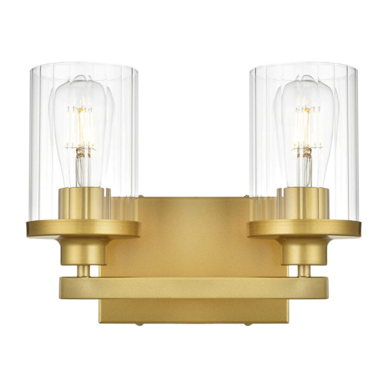 Dariela Dimmable Vanity Light, Brass, 10" H x 12" W x 12" D, 2 Lights
