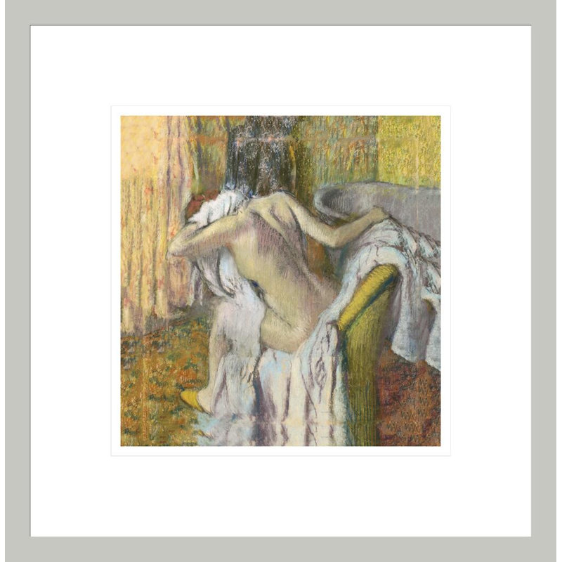«After the Bath Woman» se sécher par Edgar Degas - Impression sur toile, 14.01" H x 13.75" W