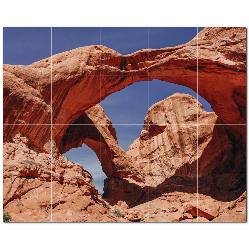 Carreau de photo murale 40 "x 32" en céramique Canyon PT500351: 8 "x 8" (ensemble de 20)