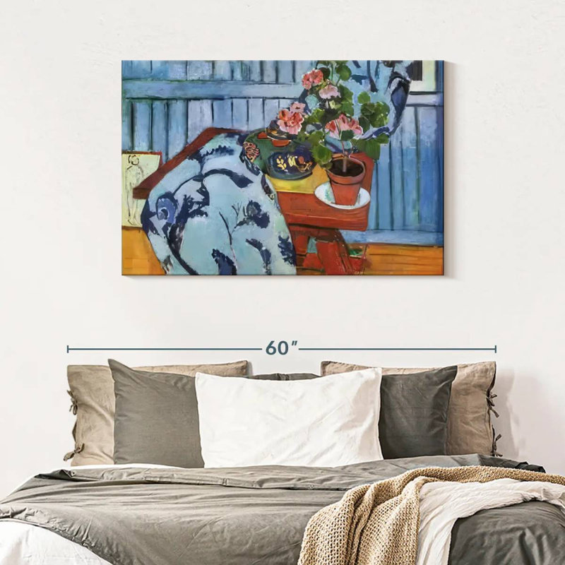 Harnek Nature morte aux géraniums, H 30 po x l 45 po