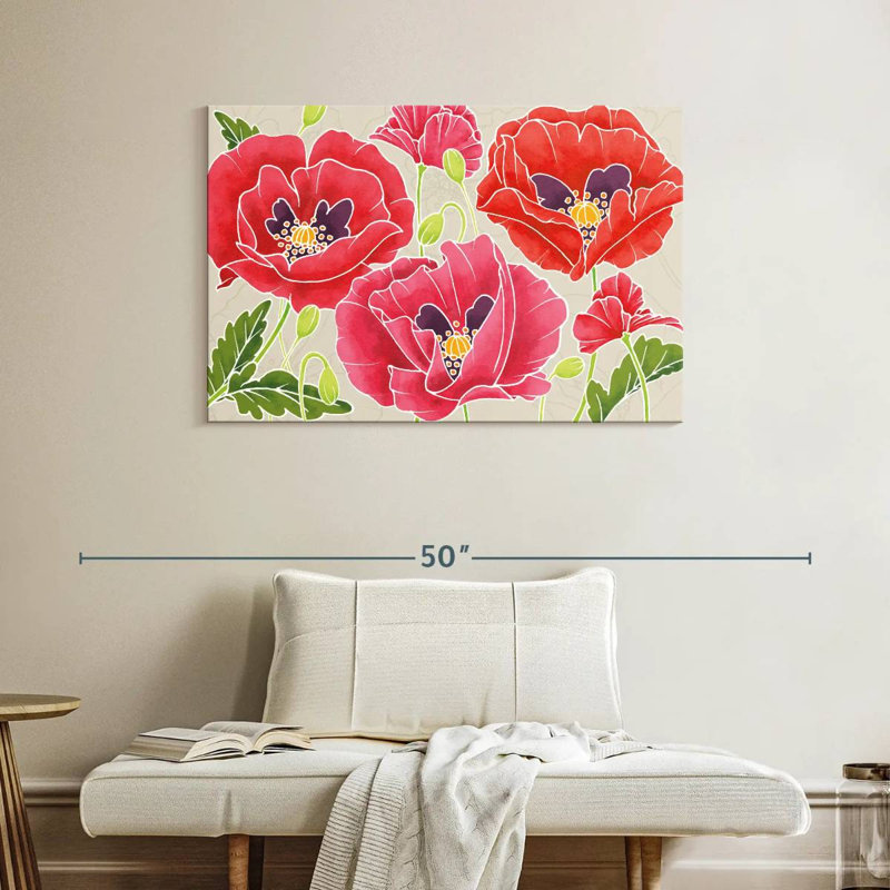 Kerner Sunshine Poppies, 26" H x 39" W