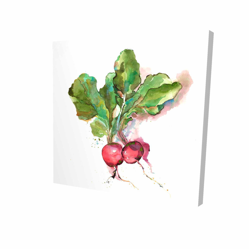 « radish », reproduction de peinture à l’huile sur toile tendue, H 24 po x l 24 po x P 1,5 po
