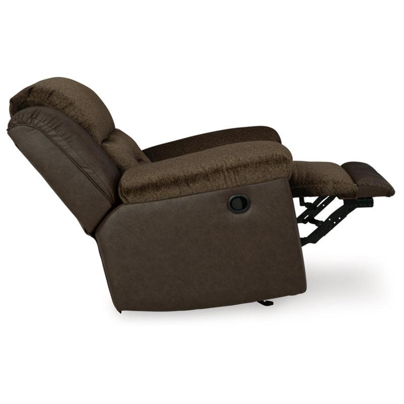 Brown Faux Leather Contemporary Recliner Chair