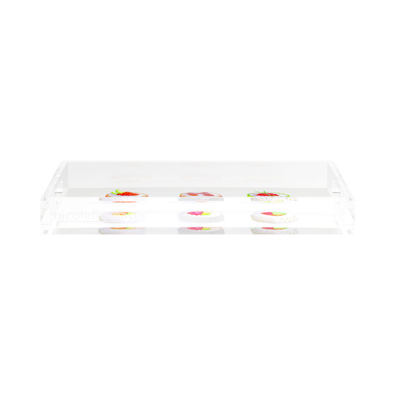 Plateau décoratif en acrylique sushi go, L 17 po x P 10,5 po x H 2 po