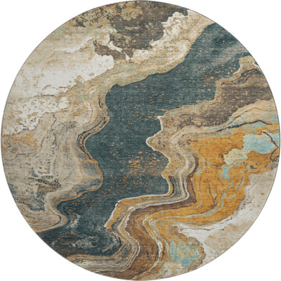 Premium Machine Washable Farolt AMF1907 Abstract Rug