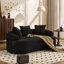 Causeuse noire incurvée: emballage compressé, tissu chenille, éponge 30D, sans assemblage, petit canapé pour petits espaces et appartements, L 65 po, 300 lb, comprend 3 coussins