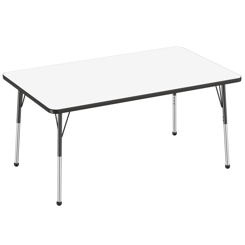 Table d'activités rectangulaire, 36" x 60", Tableau blanc / noir, Roulement à bille standard