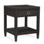 Table de chevet 1 tiroir en rotin avec plateau en verre et tablette de rangement Warwick-62152070-94947149