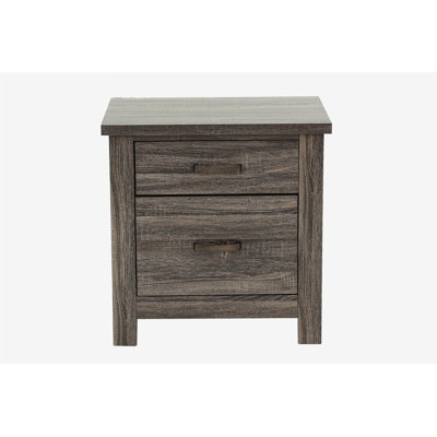 Natural tone wooden bedside table side table 2 drawer storage bedroom furniture