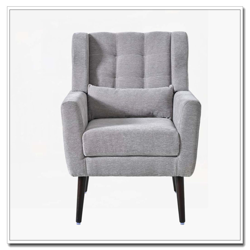 Fauteuil rembourré avec coussin, Gris