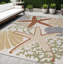 Tapis tissé à la machine 5 pi x 7 pi bleu et orange Starfish