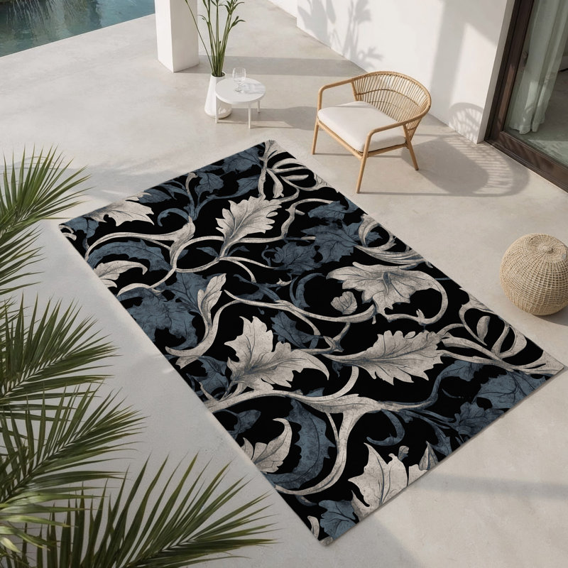 Lunar Trace Indoor And Outdoor Area Rug, Rectangle 1'6" x 2'6"