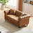 63.5" Contemporary Design Chesterfield Sofa, Tech Fabric Button Design Living Room Sectional, Button Tufted With Nail Design Arms With 2 Pillows, Upholstered Upholstery And Wooden Legs-130382347