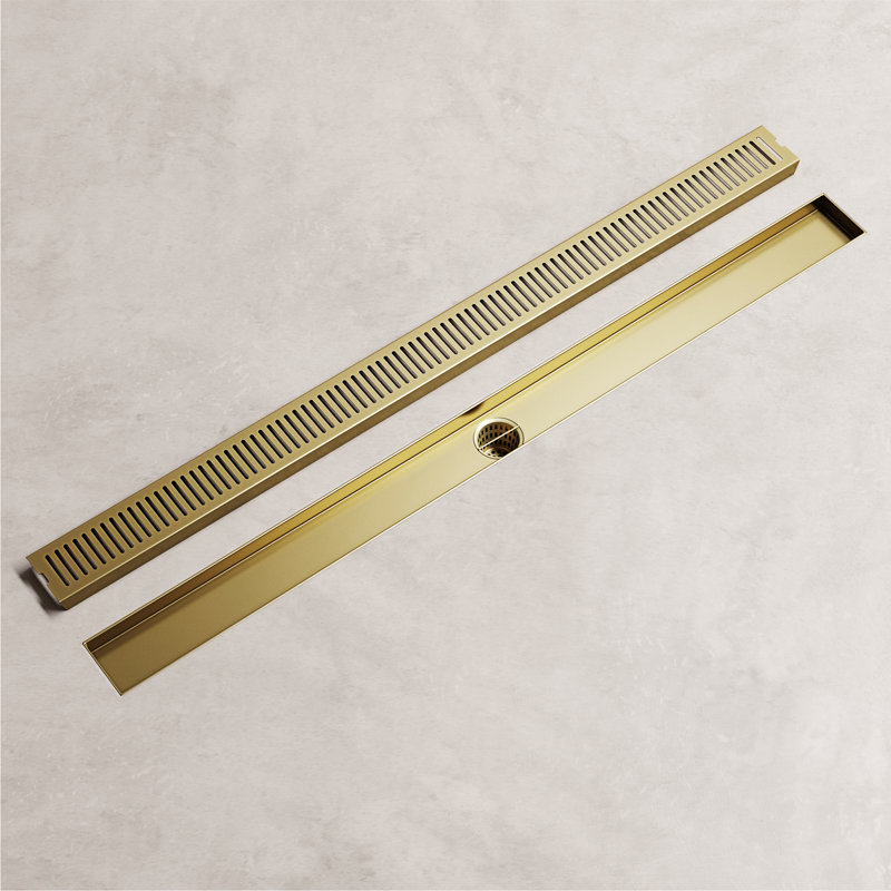 Elan 36" Rectangular Grate Linear Grid Shower Drain, Matte Brushed Gold