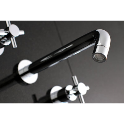 Kingston Brass Concord Two-Handle 3-Hole Wall Mount Roman Tub Faucet