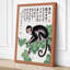 Monkey Among Calligraphy Japandi - Wrapped Canvas-951018324-951018326