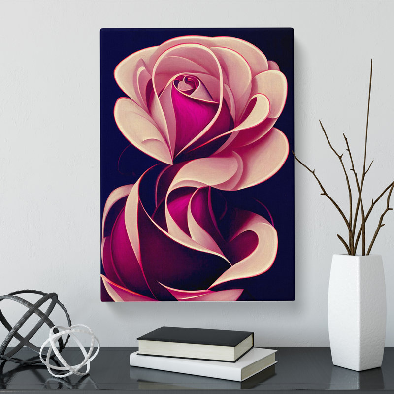 Croswell Rose Flower - Wrapped Canvas, 76cm H x 50cm W x 3cm D