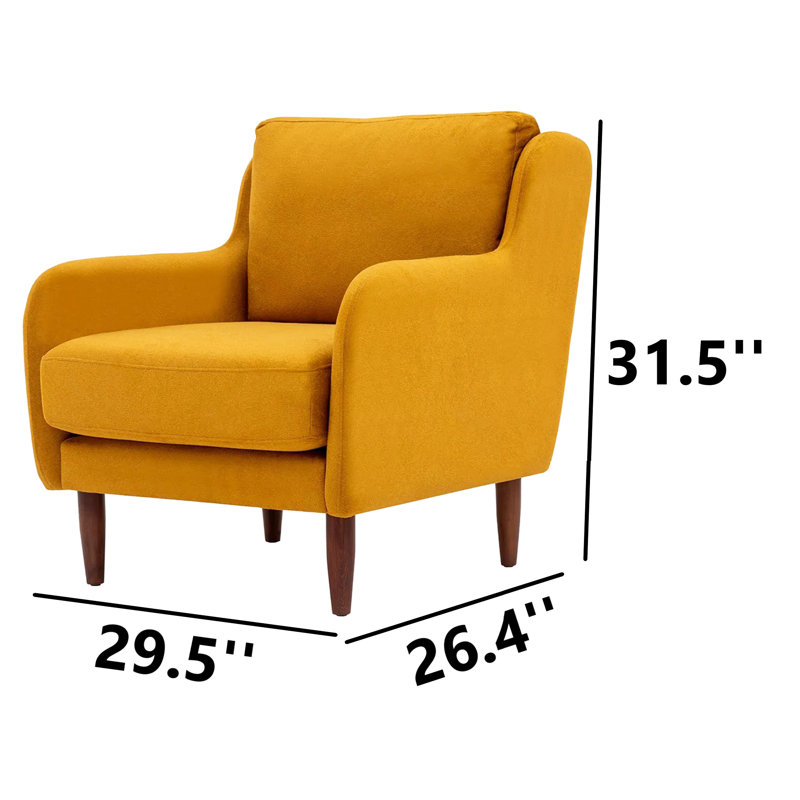 Upholstered Armchair, Yellow Polypropylene/Olefin