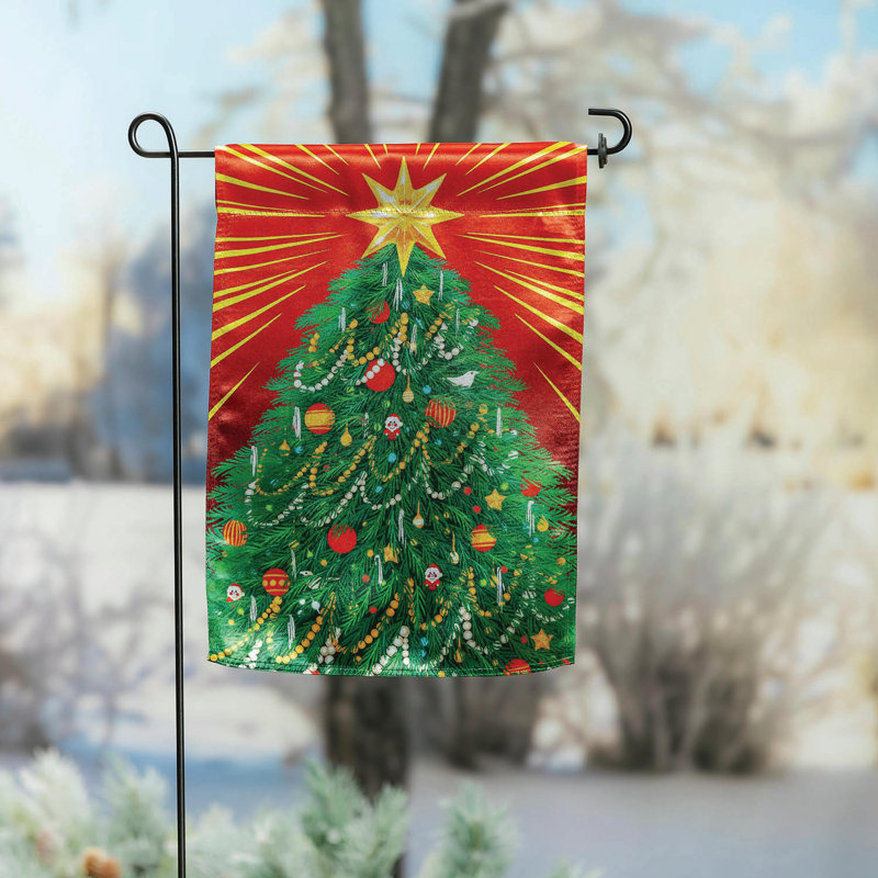 Drapeau de jardin classique pour arbre de Noël lustré