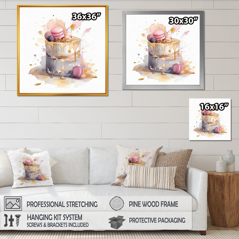 Tentation d'un gâteau délicieux III sur toile, H 16 po x l 16 po x P 1 po