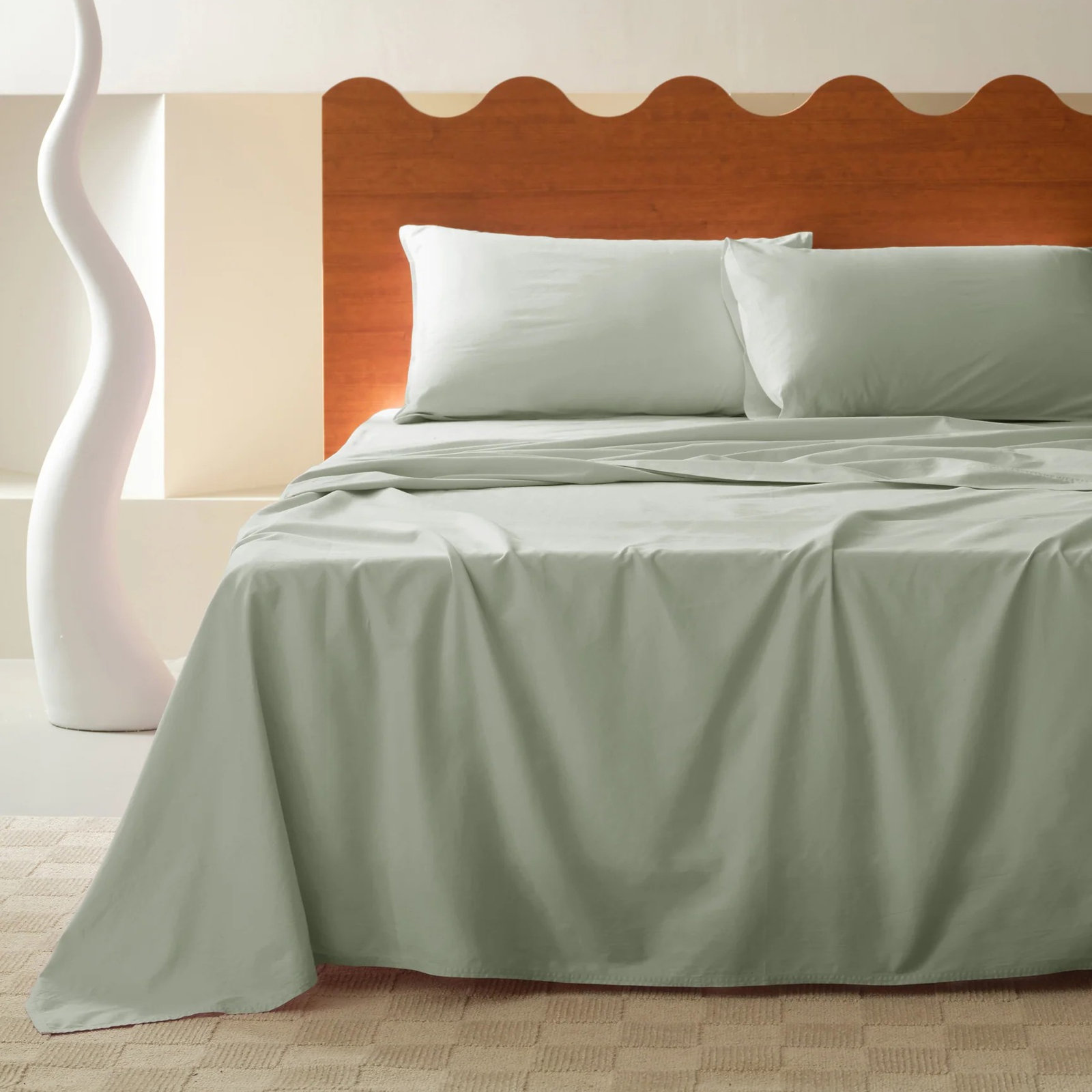 Double Stitch 100% Cotton Sheet Set, Blush Pink, California King Sheet Set with 2 Pillowcases