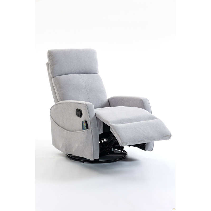 Short Plush Manual Button Armchair Sofa, Gray