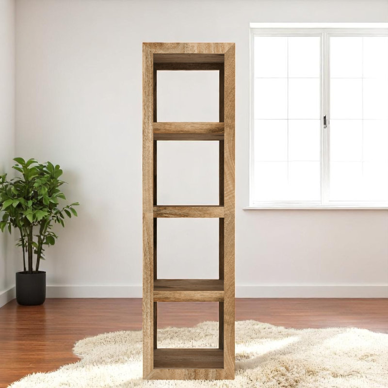 Beatrix 157cm H x 43cm W Solid Wood Cube Bookcase