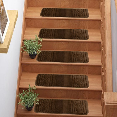 Tapis d'escalier marocain à profil moyen en velours lavable à la machine