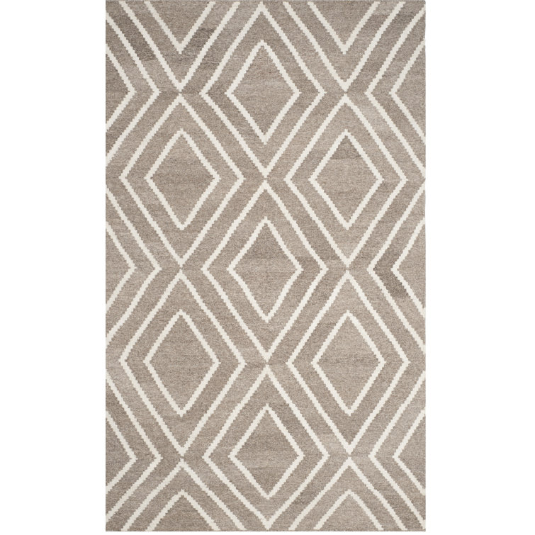 Shryock Hand Woven Viscose/Wool Geometric Rug in Gray