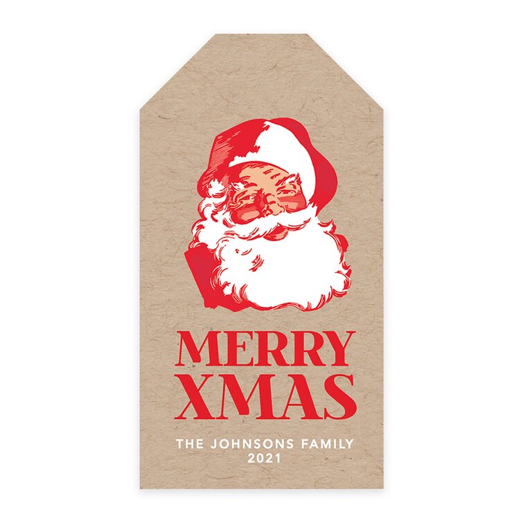 Digital Christmas Gift Name Tags. Set of 6 Personalised Vintage Santa  Printable Labels. 