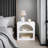 Modern White Nightstand, 19.7 x 19.7 x 15.7 inches | 100% Melamine Coated Particle Board, Thickness: 0.7 inches | Sleek Design for Bedroom & Living Room, Durable & Stylish Storage Solution