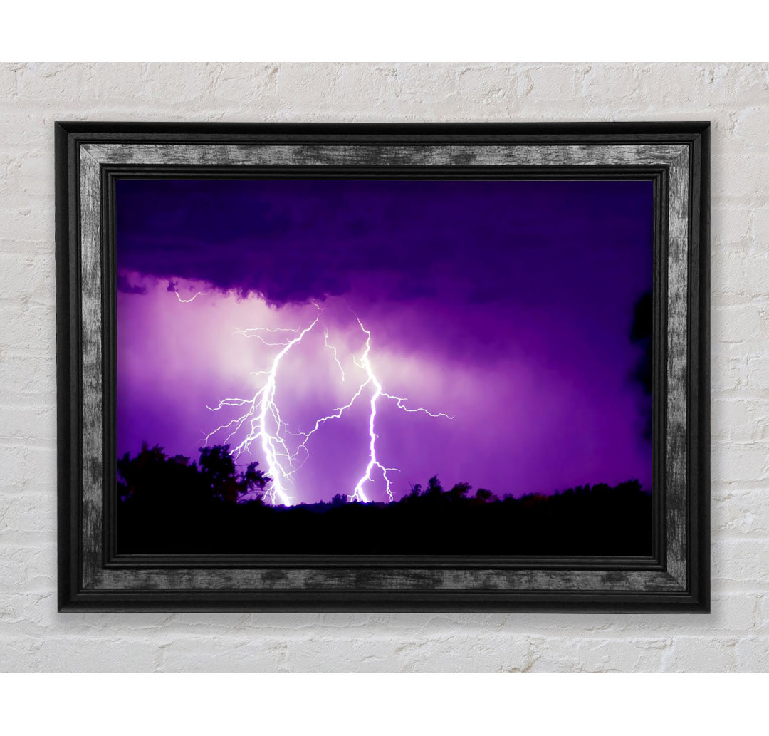 Purple Lightning Hill Tops - Einzelne Bilderrahmen Kunstdrucke